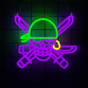 Neon Jolly Roger Zoro One Piece